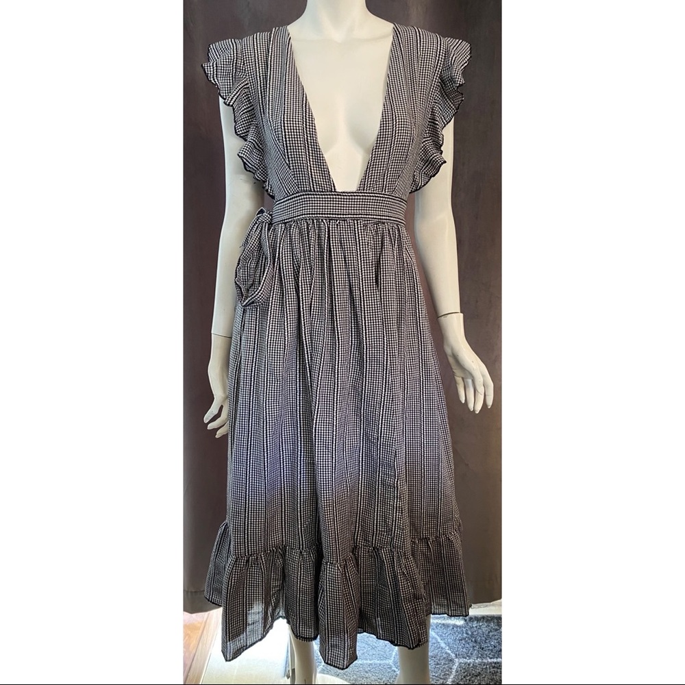 Majorelle Mistwood Wrap Black & White Go Gingham Dress